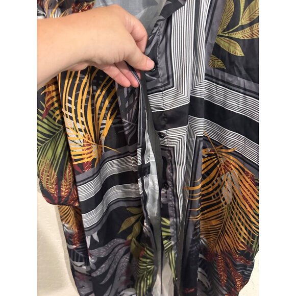 Free People Island Time Kimono Style Oversized Silky Shirt - Picture 6 of 11